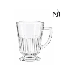 لیوان شیشه ای پایه دار شیاردار ۲۹۰ سی سی