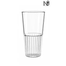 لیوان شیشه ای شیاردار لیمون